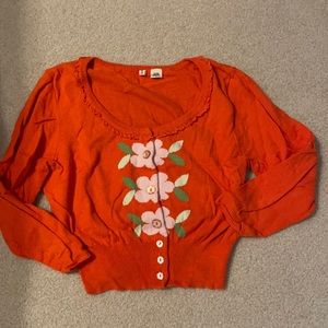Floral cropped cardigan